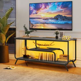 TV Cabinet With Power Socket And LED Lights