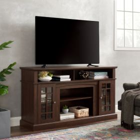 Classic TV Media Stand Modern Entertainment Console For TV Up To 65 With Open And Closed Storage Space Espresso 58.25W15.75D32H