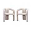 COOLMORE Contemporary Designed Velvet Fabric Upholstered Accent/Dining Chair /Barrel Side Chairs Kitchen Armchair for Living Room set of 2 (Beige Velv