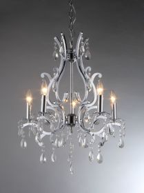 Fatima Crystal 5-light Chrome Chandelier