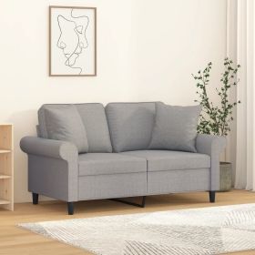 Couch BackThrow Pillows 2 pcs Light Gray 15.7"x15.7" Fabric