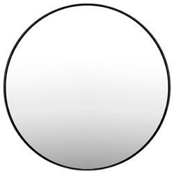 27.5" Modern Metal Wall-Mounted Round Mirror for Bathroom
