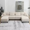 [VIDEO provided] [New] 133*65" Corduroy Modular Sectional Sofa,U Shaped Couch with Armrest Bags,6 Seat Freely Combinable Sofa Bed