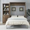 Queen Size Half Self-Close and Open Murphy Bed with 1 Side Cabinet Storage Shelf, Cabinet Space-Saving Bed Perfect for Guest Room, Bed Room