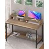 Computer Desk, for Home-Office with Storage-Shelves - Modern Simple Style Metal Frame Laptop Notebook PC, Computer Desk