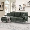 [VIDEO provided][New]84 "Modern Chenille L-Shaped Sofa with Reversible Lounge,Convertible Sectional Couch Set