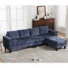 [NEW ARRIVED] [VIDEO PROVIDED]5 Seat Modular Sofa,with Storage Ottoman, Convertible Sectional Sofa, L Shaped Couch , Reversible Chaise ,Riveted sofa