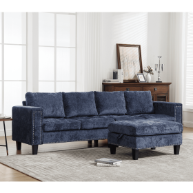 [NEW ARRIVED] [VIDEO PROVIDED]5 Seat Modular Sofa,with Storage Ottoman, Convertible Sectional Sofa, L Shaped Couch , Reversible Chaise ,Riveted sofa