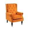 COOLMORE Wood Frame Armchair, Modern Accent Chair Lounge Chair with Sturdy Wood Legs for Living Room Bedroom(Orange)