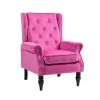 COOLMORE Wood Frame Armchair, Modern Accent Chair Lounge Chair with Sturdy Wood Legs for Living Room Bedroom(Red)