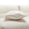 87.7" Sectional Sofa Cozy Teddy Fleece Fabric Sectional Sofa Couch with Two USB Ports a Movable Storage Ottoman and Two Lumbar Pillows for Living Room