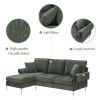 [VIDEO provided][New]84 "Modern Chenille L-Shaped Sofa with Reversible Lounge,Convertible Sectional Couch Set