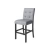 5-Piece Counter Height Dining Set Wood Square Dining Room Table and Chairs Stools w/Footrest & 4 Upholstered high-back Chairs