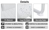 Table and chair set. 1 table and 6 white chairs. Rectangular dining table, 0.4 inch white imitation marble tabletop