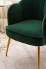 Shell Shape Velvet Fabric Armchair Accent Chair With Gold Legs For Living Room Bedroom