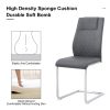 Table and chair set. 1 table and 4 gray chairs. Rectangular dining table, 0.4 inch white imitation marble tabletop
