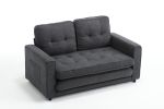 3 Fold Sofa,Convertible Futon Couch sleeper sofabed,Space saving loveseat,Pull Out Couch Bed for Living Room,Dark Gray & Light Gray & Beige