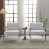 Modern Chic Accent Chair with Metal Frame , Upholstered Chenille Living Room Chair with Removable Seat and Back Cushion