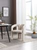 COOLMORE Contemporary Designed Velvet Fabric Upholstered Accent/Dining Chair /Barrel Side Chairs Kitchen Armchair for Living Room set of 2 (Beige Velv