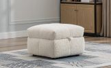 87.7" Sectional Sofa Cozy Teddy Fleece Fabric Sectional Sofa Couch with Two USB Ports a Movable Storage Ottoman and Two Lumbar Pillows for Living Room