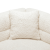 87.7" Sectional Sofa Cozy Teddy Fleece Fabric Sectional Sofa Couch with Two USB Ports a Movable Storage Ottoman and Two Lumbar Pillows for Living Room