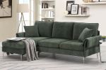 [VIDEO provided][New]84 "Modern Chenille L-Shaped Sofa with Reversible Lounge,Convertible Sectional Couch Set