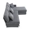 [VIDEO provided][New]87*61"Modern L-shaped Corduroy Sofa with Reversible Chaise,4-seat Upholstered Sectional Indoor Furniture