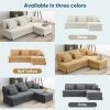 [VIDEO provided][New]87*61"Modern L-shaped Corduroy Sofa with Reversible Chaise,4-seat Upholstered Sectional Indoor Furniture