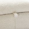 87.7" Sectional Sofa Cozy Teddy Fleece Fabric Sectional Sofa Couch with Two USB Ports a Movable Storage Ottoman and Two Lumbar Pillows for Living Room