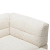 87.7" Sectional Sofa Cozy Teddy Fleece Fabric Sectional Sofa Couch with Two USB Ports a Movable Storage Ottoman and Two Lumbar Pillows for Living Room