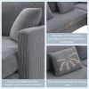 [VIDEO provided][New]87*61"Modern L-shaped Corduroy Sofa with Reversible Chaise,4-seat Upholstered Sectional Indoor Furniture