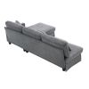 [VIDEO provided][New]87*61"Modern L-shaped Corduroy Sofa with Reversible Chaise,4-seat Upholstered Sectional Indoor Furniture