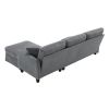 [VIDEO provided][New]87*61"Modern L-shaped Corduroy Sofa with Reversible Chaise,4-seat Upholstered Sectional Indoor Furniture