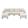 [VIDEO provided] [New] 133*65" Corduroy Modular Sectional Sofa,U Shaped Couch with Armrest Bags,6 Seat Freely Combinable Sofa Bed