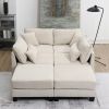 [VIDEO provided] [New] 133*65" Corduroy Modular Sectional Sofa,U Shaped Couch with Armrest Bags,6 Seat Freely Combinable Sofa Bed