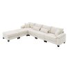 [VIDEO provided] [New] 133*65" Corduroy Modular Sectional Sofa,U Shaped Couch with Armrest Bags,6 Seat Freely Combinable Sofa Bed