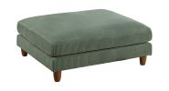 Contemporary Sage Color 6pc Modular Sectional Set Corduroy Upholstery Couch 2x Corner Wedge 3x Armless Chairs 1x Ottoman Living Room