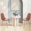 Dining Chairs Set of 4 PU Leather Kitchen Side Seating with Metal Legs for Living Bedroom, Restaurant, Study Room, Brown