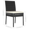 9 Piece Patio Dining Set Poly Rattan Black