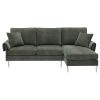 [VIDEO provided][New]84 "Modern Chenille L-Shaped Sofa with Reversible Lounge,Convertible Sectional Couch Set