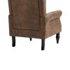 COOLMORE Wood Frame Armchair, Modern Accent Chair Lounge Chair with Sturdy Wood Legs for Living Room Bedroom(Coffee PU)