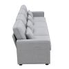 [VIDEO provided] [New] 104" 4-Seater Modern Linen Fabric Sofa with Armrest Pockets and 4 Pillows,Minimalist Style Couch for Living Room, Apartment
