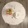 Watercolor Flowers Round Easter Tablecloth Non Iron Stain Resistant Table Cover Diameter 60 inch