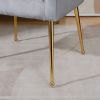 Velvet Accent Chair with Wood Frame, Modern Armchair Club Leisure Chair with Gold Metal Legs