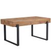 59" Dining Table, Modern Kitchen Table, Rectangular Wooden Dinner Table Top and metal Base for Dining Room, Home Office, Living Room Furniture