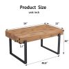 59" Dining Table, Modern Kitchen Table, Rectangular Wooden Dinner Table Top and metal Base for Dining Room, Home Office, Living Room Furniture