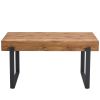 59" Dining Table, Modern Kitchen Table, Rectangular Wooden Dinner Table Top and metal Base for Dining Room, Home Office, Living Room Furniture