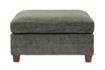 Living Room Furniture Grey Chenille Modular Sectional 8pc Set Large Corner L-Sectional Modern Couch 2x Corner Wedge 4x Armless Chairs and 2x Ottomans