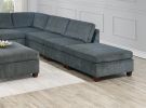 Living Room Furniture Grey Chenille Modular Sectional 8pc Set Large Corner L-Sectional Modern Couch 2x Corner Wedge 4x Armless Chairs and 2x Ottomans