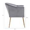 Velvet Accent Chair with Wood Frame, Modern Armchair Club Leisure Chair with Gold Metal Legs